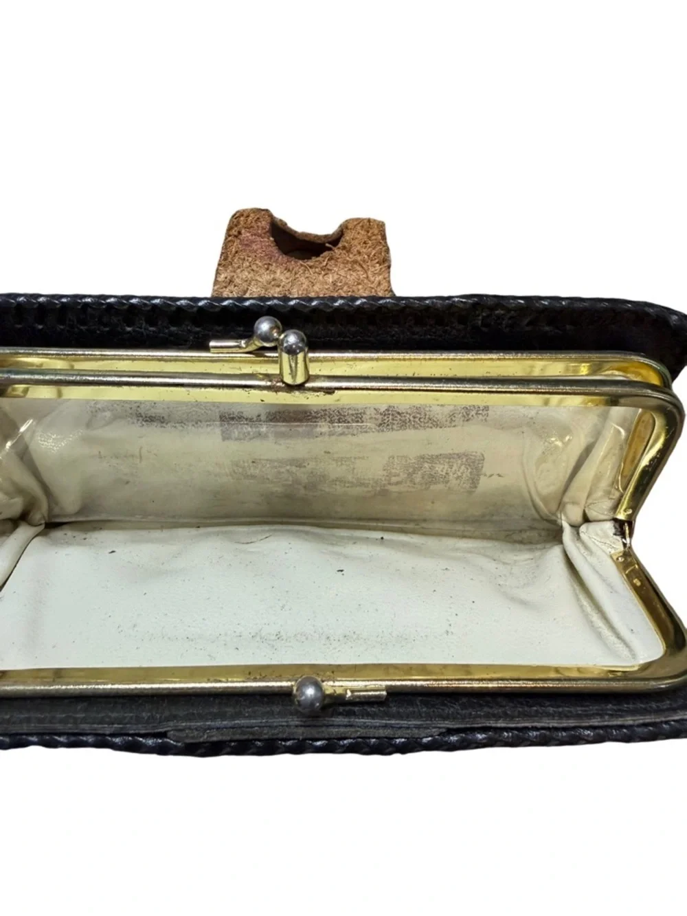 Vintage Hand Tooled Leather Wallet Western Deer Scene Snap Closure Brown